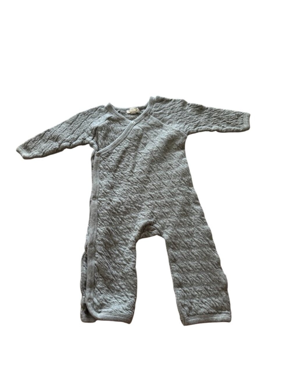 Burt’s Bees Baby Newborn Quilted Romper Gray Organic Cotton One Piece